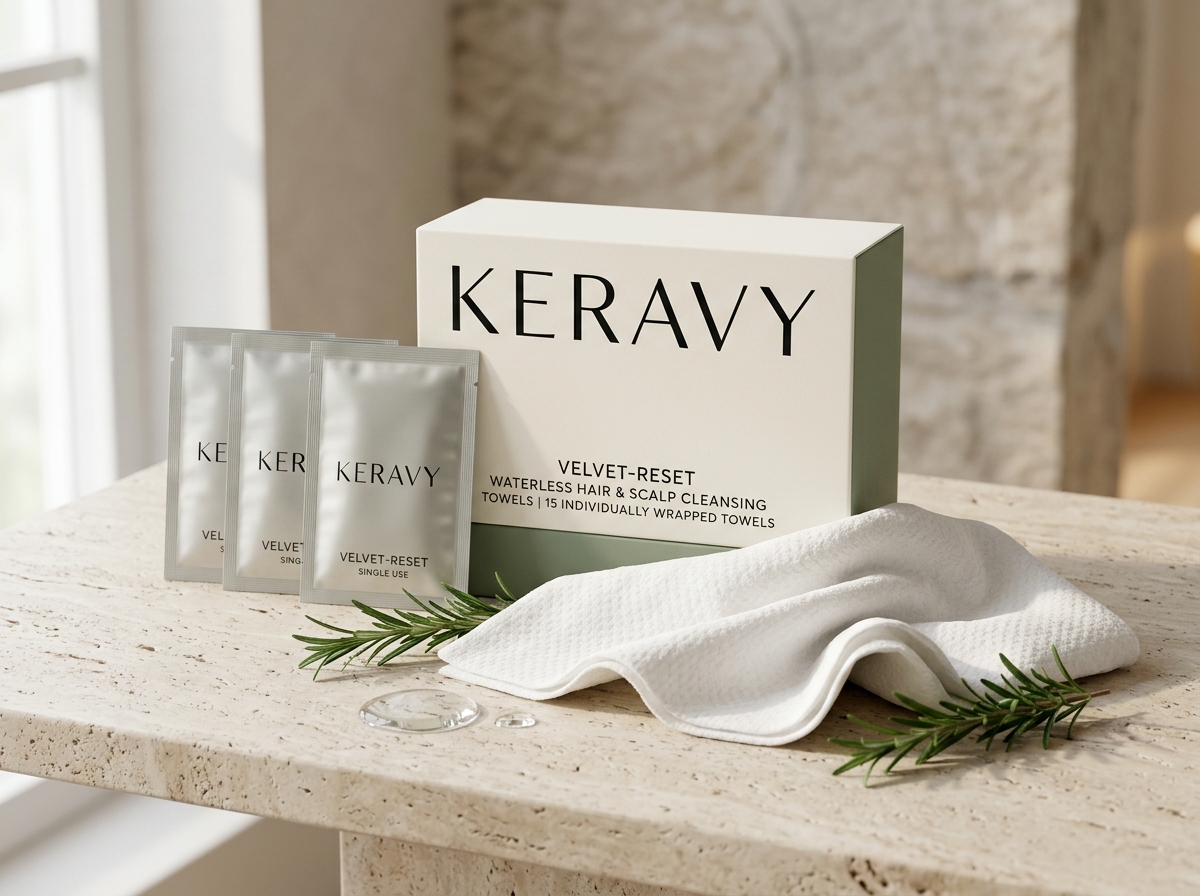KERAVY Velvet-Reset Waterless Hair Towels